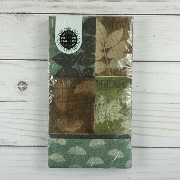 Paper Dinner Napkins Leaves Guest Towels Embossed - Picture 1 of 1